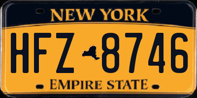 NY license plate HFZ8746
