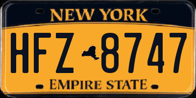 NY license plate HFZ8747