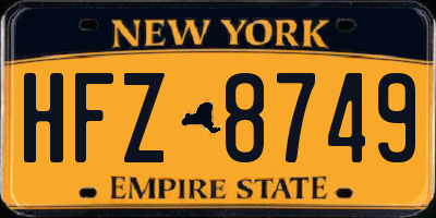 NY license plate HFZ8749
