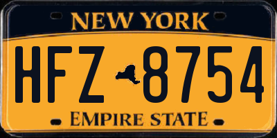 NY license plate HFZ8754