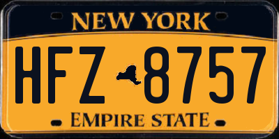 NY license plate HFZ8757