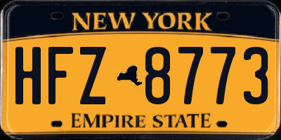 NY license plate HFZ8773