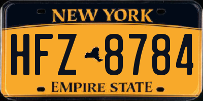 NY license plate HFZ8784