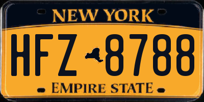 NY license plate HFZ8788