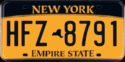 NY license plate HFZ8791