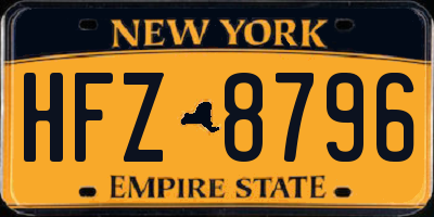 NY license plate HFZ8796