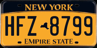 NY license plate HFZ8799