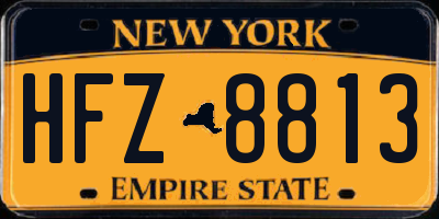 NY license plate HFZ8813