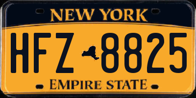 NY license plate HFZ8825