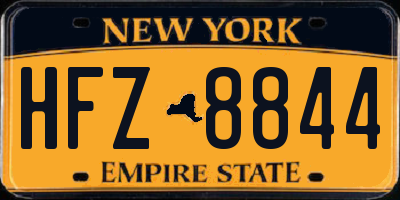 NY license plate HFZ8844