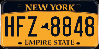 NY license plate HFZ8848