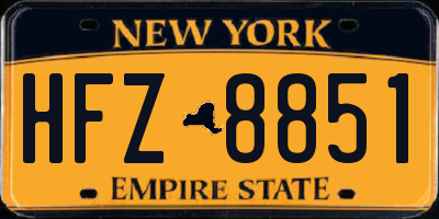 NY license plate HFZ8851