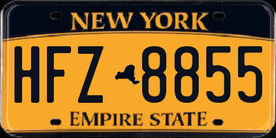 NY license plate HFZ8855