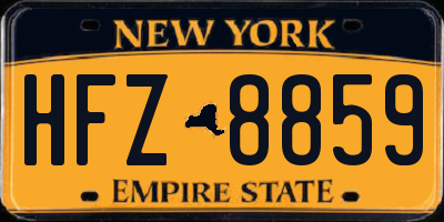 NY license plate HFZ8859
