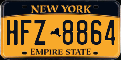 NY license plate HFZ8864
