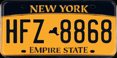 NY license plate HFZ8868