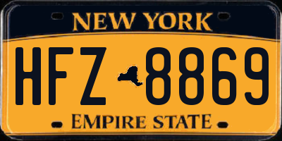 NY license plate HFZ8869