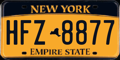 NY license plate HFZ8877