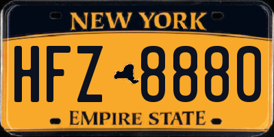NY license plate HFZ8880