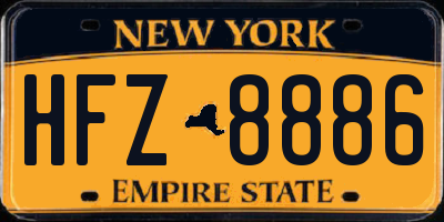 NY license plate HFZ8886