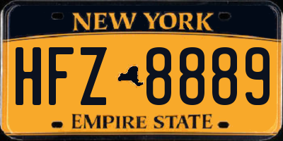 NY license plate HFZ8889