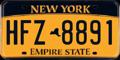 NY license plate HFZ8891