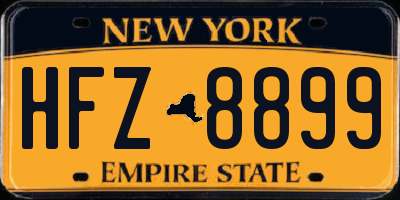 NY license plate HFZ8899