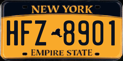 NY license plate HFZ8901
