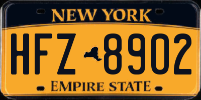 NY license plate HFZ8902
