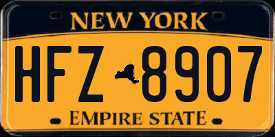 NY license plate HFZ8907