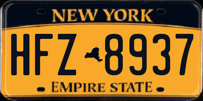 NY license plate HFZ8937