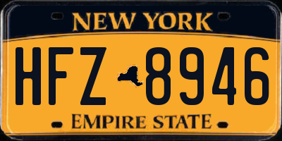 NY license plate HFZ8946