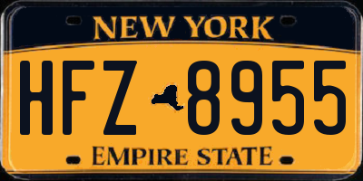 NY license plate HFZ8955