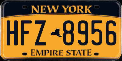 NY license plate HFZ8956
