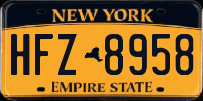NY license plate HFZ8958