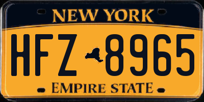 NY license plate HFZ8965
