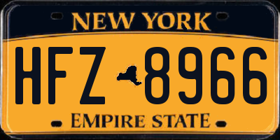 NY license plate HFZ8966