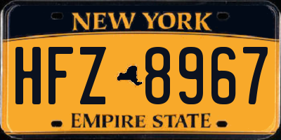 NY license plate HFZ8967