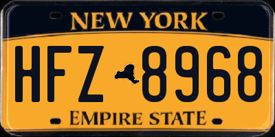 NY license plate HFZ8968
