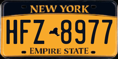 NY license plate HFZ8977