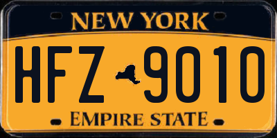 NY license plate HFZ9010