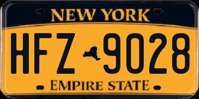 NY license plate HFZ9028