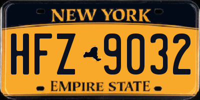 NY license plate HFZ9032