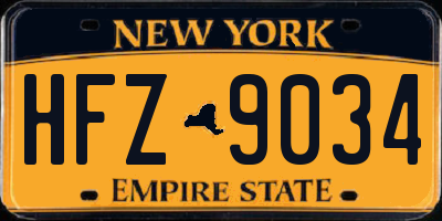 NY license plate HFZ9034