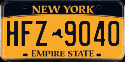 NY license plate HFZ9040