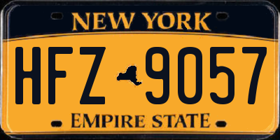 NY license plate HFZ9057