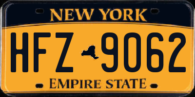 NY license plate HFZ9062