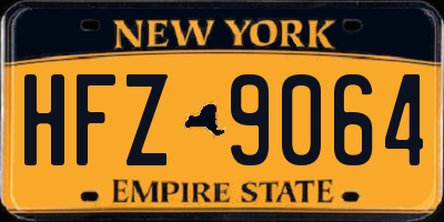 NY license plate HFZ9064