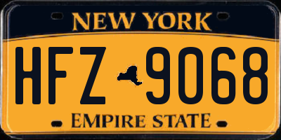 NY license plate HFZ9068