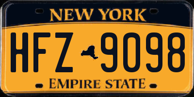 NY license plate HFZ9098